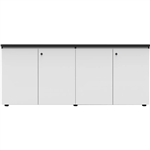 RAPID INFINITY DELUXE 4 SWING DOOR CUPBOARD 1800 X 450 X 730MM NATURAL WHITE LAMINATE BLACK RIGID EDGING