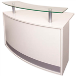 RAPIDLINE MODULAR RECEPTION COUNTER WITH GLASS SHELF 1339 X 872 X 935MM WHITE