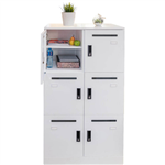 GO STEEL OFFICE LOCKER UNIT 6 LOCKABLE COMPARTMENTS 800 X 485 X 1375MM WHITE CHINA