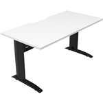 DELUXE RAPID SPAN STRAIGHT DESK WITH METAL MODESTY PANEL 1200 X 750 X 730MM BLACKNATURAL WHITE