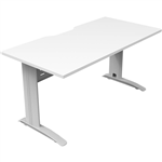 DELUXE RAPID SPAN STRAIGHT DESK WITH METAL MODESTY PANEL 1200 X 750 X 730MM WHITENATURAL WHITE