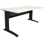 RAPID SPAN DESK WITH METAL MODESTY PANEL 1200 X 700 X 730MM WHITEBLACK