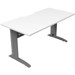 DELUXE RAPID SPAN STRAIGHT DESK WITH METAL MODESTY PANEL 1800 X 750 X 730MM SILVERNATURAL WHITE
