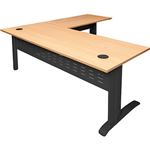 RAPID SPAN DESK AND RETURN WITH METAL MODESTY PANEL 1800 X 700MM  1100 X 600MM BEECHBLACK