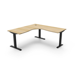 RAPIDLINE BOOST STATIC CORNER WORKSTATION 1800 X 1500MM NATURAL OAK TOP  BLACK FRAME
