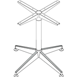 RAPIDLINE TYPHOON ROUND MEETING TABLE FRAME 752 X 752MM BLACK