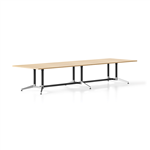 RAPIDLINE TYPHOON MEETING AND BOARDROOM TABLE RECTANGLE 4000 X 1200MM NATURAL OAK TOP AND BLACK PC POLISHED ALUMINIUM FRAME