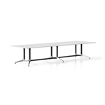 RAPIDLINE TYPHOON MEETING AND BOARDROOM TABLE RECTANGLE 4000 X 1200MM NATURAL WHITE TOP AND BLACK PC POLISHED ALUMINIUM FRAME