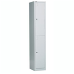 GO STEEL LOCKER 2 DOOR 305 X 455 X 1830MM SILVER GREY