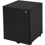 GO STEEL MOBILE PEDESTAL STEEL 3DRAWER LOCKABLE 460 X 472 X 610MM BLACK SATIN