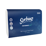 SORBENT PROFESSIONAL PERFORMANCE PLUS 25419 TAD COMPACT HAND TOWEL 1 PLY 120 SHEETS CARTON 20