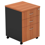 OM MOBILE PEDESTAL 3DRAWER LOCKABLE 468 X 510 X 685MM CHERRYCHARCOAL
