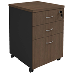 OM PREMIER MOBILE PEDESTAL 3DRAWER LOCKABLE 468 X 510 X 685MM REGAL WALNUTCHARCOAL