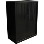 GO STEEL TAMBOUR DOOR CABINET 2 SHELVES 1016 X 1200 X 473MM BLACK