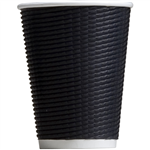 HUHTAMAKI TRIPLE WALL CORRUGATED COFFEE CUP 12OZ CHARCOAL PACK 25