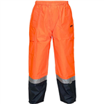 PRIME MOVER MP200 HIVIS WET WEATHER CARGO PANT REFLECTIVE TAPE ORANGE NAVY 4XL TO 5XL