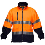 PRIME MOVER MA315 HIVIS FLEECY JACKET WITH TAPE WATER REPELLANT 2TONE ORANGE NAVY EXTRA LARGE