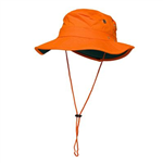 PRIME MOVER MC601 HIVIS HAT COTTON WIDE BRIM ORANGE GREEN SMALL TO MEDIUM