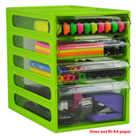 ITALPLAST OFFICE ORGANISER CABINET 4 DRAWER 255D X 165W X 230H MM LIME