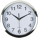 ITALPLAST WALL CLOCK 260MM WHITE  CHROME