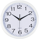 ITALPLAST WALL CLOCK 300MM GLASS WHITE