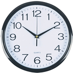 ITALPLAST WALL CLOCK 300MM PLASTIC WHITE  BLACK