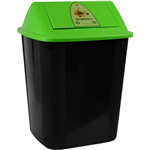 ITALPLAST SWING TOP WASTE SEPARATION BIN ORGANICS 32 LITRE BLACKGREEN
