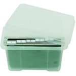 ITALPLAST FILE STORAGE BOX WITH 10 FILES AND TABS 32 LITRE CLEAR