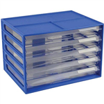 ITALPLAST DOCUMENT CABINET 5 DRAWER 255 X 330 X 230MM A4 BLUEBERRY