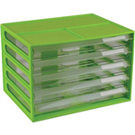 ITALPLAST DOCUMENT CABINET 5 DRAWER 255 X 330 X 230MM A4 LIME