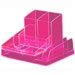 ITALPLAST DESK ORGANISER NEON RED