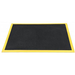 ITALPLAST ANTIFATIGUE BUBBLE MAT 1200 X 900MM BLACKYELLOW BORDER