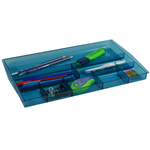 ITALPLAST DRAWER TIDY 8 COMPARTMENT TINTED BLUE