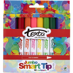TEXTA JUMBO SMARTTIP COLOURING MARKERS ASSORTED PACK 10