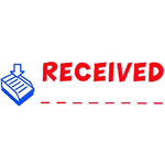 DESKMATE PREINKED MESSAGE STAMP RECEIVED AND DATE BLUERED