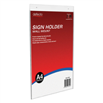 DEFLECTO SIGN HOLDER WALL MOUNT PORTRAIT A4 CLEAR