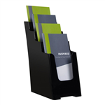 DEFLECTO BROCHURE HOLDER RECYCLED 4TIER DL BLACK