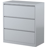 STEELCO LATERAL FILING CABINET 3 DRAWER 1015 X 915 X 463MM SILVER GREY