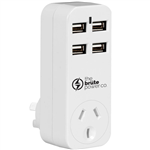 THE BRUTE POWER CO ADAPTOR 1 OUTLET WITH 4 USB PORTS