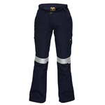 PRIME MOVER ML709 LADIES COTTON DRILL CARGO PANTS WITH TAPE NAVY SIZE 16