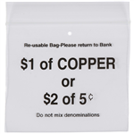 CUMBERLAND COIN PRESS SEAL BAG 60 MICRON 90 X 70MM CLEARBLACK PACK 100