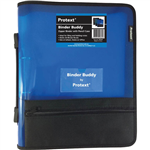 PROTEXT BINDER BUDDY WITH ZIPPER 2 RING WITH HANDLE PLUS PENCIL CASE PLUS POCKETS 25MM BLUE