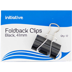 INITIATIVE FOLDBACK CLIP 41MM BLACK PACK 12