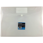 PROTEXT DOCUMENT WALLET WITH BUTTON CLOSURE A4 PP CLEAR