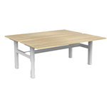 OLG AGILE FIXED HEIGHT 2PERSON DESK WORKSTATION WHITE FRAME 1800MM X 750MM NORDIC MAPLE TOP