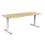 OLG AGILE FIXED HEIGHT INDIVIDUAL DESK WORKSTATION WHITE FRAME 1800MM X 750MM NORDIC MAPLE TOP