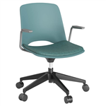 OLG VISTA SWIVEL CHAIR WITH ARMS BLACK BASE AND MOSS SEAT