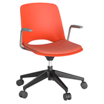 OLG VISTA SWIVEL CHAIR WITH ARMS BLACK BASE AND RUST SEAT