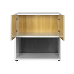 STEELCO 2 TIER 1 OPEN SHELF CABINET 800 X 800 X 450MM NATURAL BEECH