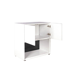 STEELCO 2 TIER 1 OPEN SHELF CABINET 800 X 800 X 450MM WHITE